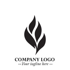 Leaf Logo Symbol Black on White Background in Elegant Minimalist Vector Design for Eco Branding