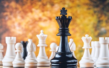 Black Queen Chess Piece Strategy Game Competition Leadership