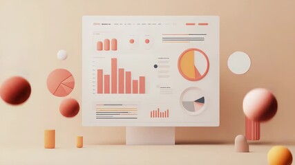 Data analytics dashboard showing business information and statistics - Powered by Adobe