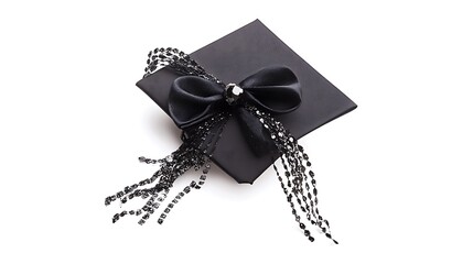Academic Cap  Tassel on White  Graduation Symbol