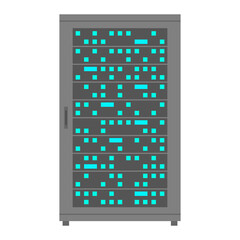 サーバー・サーバーラック・データセンター　ベクターイラスト素材　正面　ベクター／透過PNG／JPEG白背景