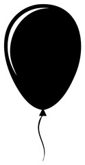 Black Balloon Silhouette with String