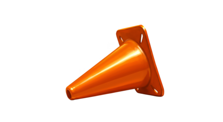 Orange Traffic Cone Isolated Realistic 3D Render