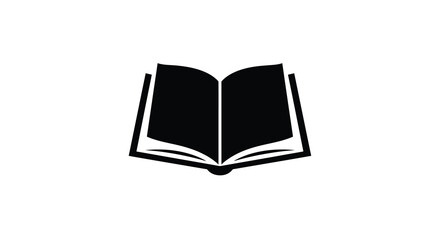 Open book icon symbol represents reading knowledge wisdom education literature study learning pages information silhouette
