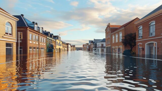 Severe flooding in european city  submerged vehicles and ongoing rescue operations amid storm boris