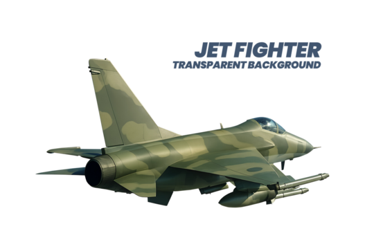 Military Fighter Jet Airplane Corner Back View Isolated on a White Background