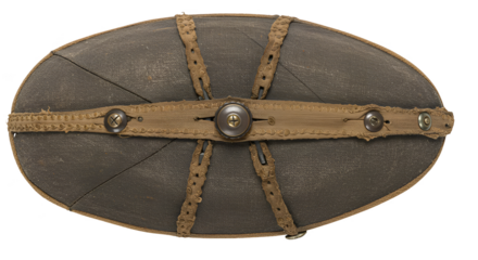 Oval Shaped Ancient Warrior Shield Isolated Background Realistic Photo