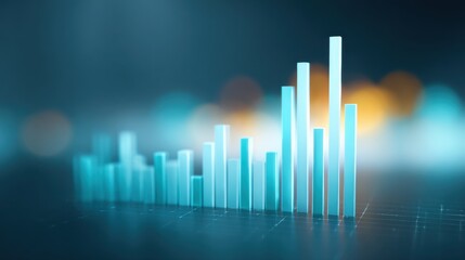 A blue and yellow graph with blue bars and yellow dots