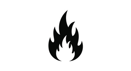 Bold black flame icon a striking symbol of fire energy heat and intensity for digital and print design silhouette