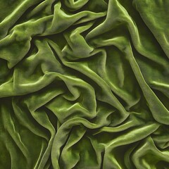 Textured Olive Green Velvet Fabric Drape Background