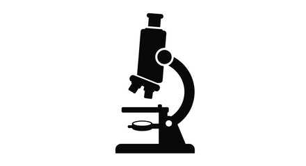 Iconic silhouette of a vintage microscope ideal for scientific research and education projects silhouette