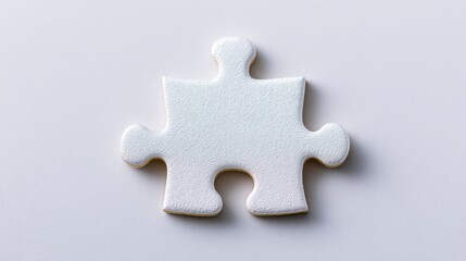 Obraz premium A white puzzle piece with a cookie on it