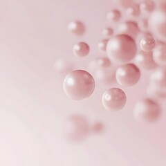Abstract Pink Pearl Bubbles Floating Background