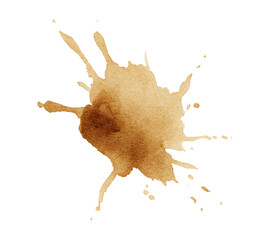 Brown Watercolor Coffee Stain Splatter Texture