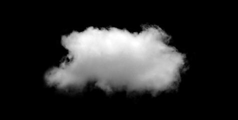 Realistic white cloud isolated on black background, perfect for design projects, sky effects, digital art, or weather concepts. Ideal for graphic designers and photo compositors.