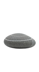 Isolated realistic grey pebble with white stripes and glitter detail