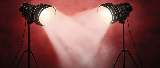 Studio Lighting Setup Dramatic Red Background Two Lights