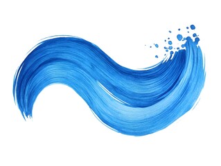 Abstract Blue Paint Stroke Wave Design Element