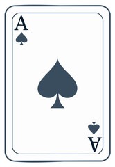 Ace of Spades playing card illustration with simple design
