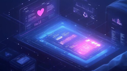 Analyzing health data on a futuristic digital interface - Powered by Adobe