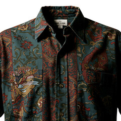 Photo Of A Vintage Patterned Button Up Shirt Isolated