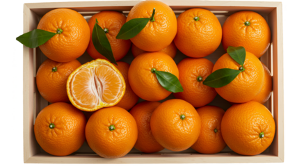Photo of Oranges in a Wooden Crate with Water Droplets