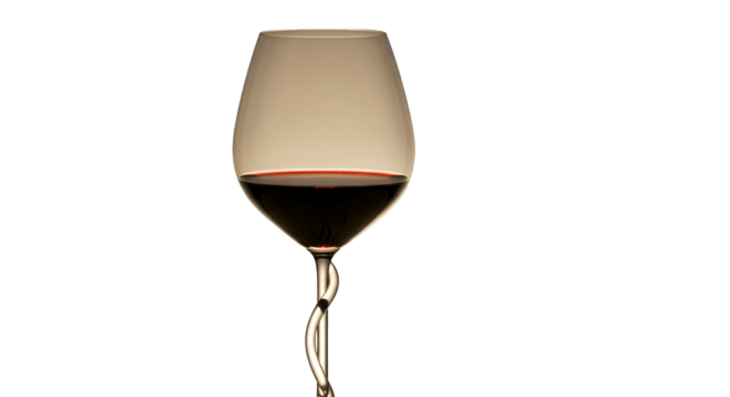 Isolated realistic photo of red wine in a clear glass
