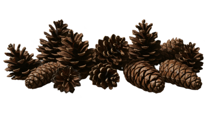 Isolated Realistic Pine Cones Collection Natural Background