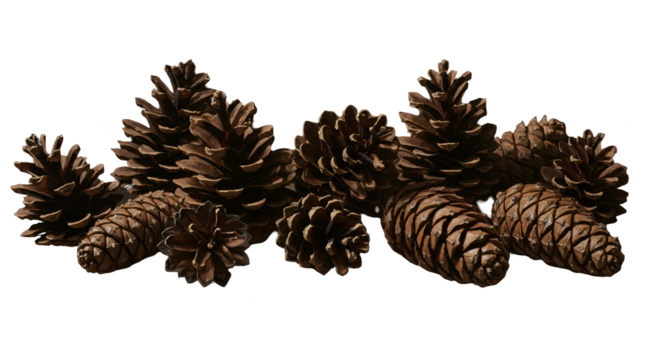 Isolated Realistic Pine Cones Collection Natural Background