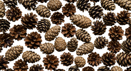 Isolated Realistic Pinecones on Transparent Background