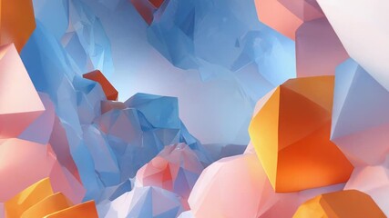 Abstract geometric low poly crystal shapes background - Powered by Adobe