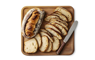 Artisan Bread Loaf Sliced on Wooden Board