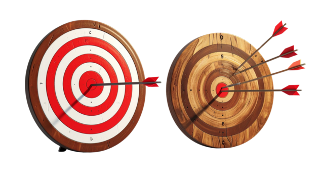  Bullseye Target with Arrow Duo Set, isolated on transparent background - Powered by Adobe