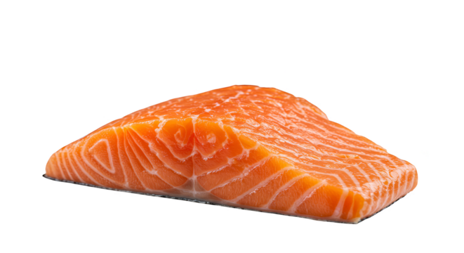 Photo Raw Salmon Fillet Isolated Transparent Background Pink Orange