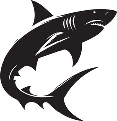 Obraz premium Striking black and white shark illustration for logo design and ocean themes