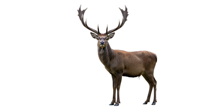 Isolated Realistic Red Deer Buck with Large Antlers PNG