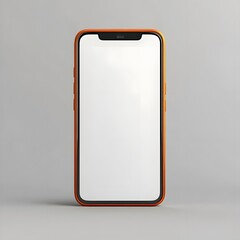 Orange Smartphone Mockup Blank Screen Modern Device