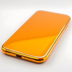 Shiny Golden Mobile Phone Product Shot Luxury Smartphone Back View