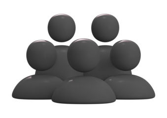 Gray people icon isolated on transparent background, 3d render