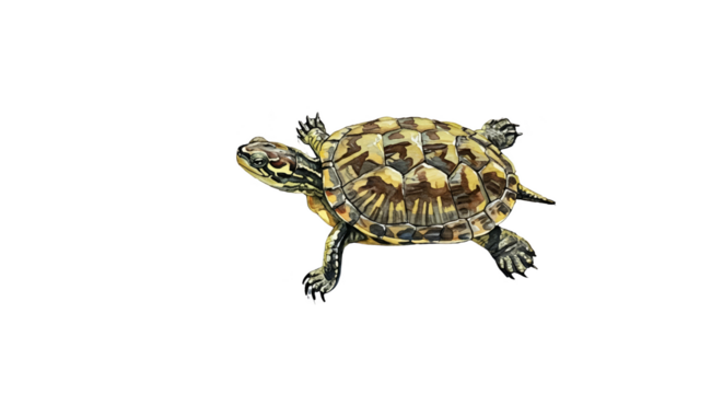 Isolated Realistic Turtle Illustration With Black Background