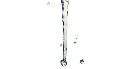 Isolated Realistic Water Stream Falling Transparent Background