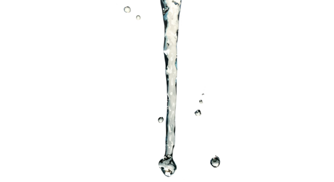 Isolated Realistic Water Stream Falling Transparent Background