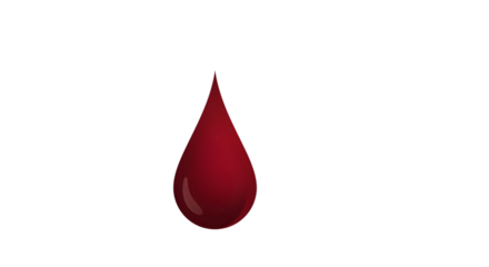 Isolated Red Blood Drop Illustration Realistic