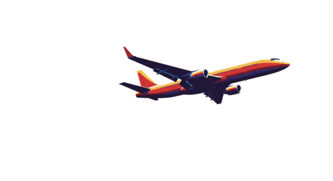 Pixel Art Airplane Ascending in Orange and Blue Tones