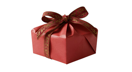 Obraz premium Isolated Red Gift Box With Bow Transparent Background