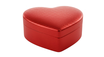 Isolated Red Heart Shaped Glitter Jewelry Box Transparent Background