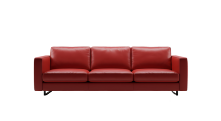 Isolated Red Leather Sofa 3D Render