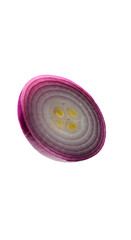 Isolated Red Onion Slice Realistic Transparent Background