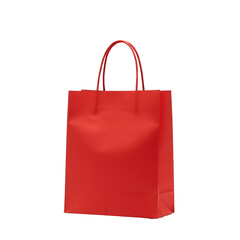 Isolated Red Paper Shopping Bag with Handles