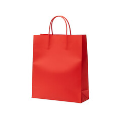 Isolated Red Paper Shopping Bag Transparent Background Photo